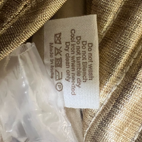 Gold Quilted Puffer Jacket with Faux Shearling Collar - Picture 6 of 8